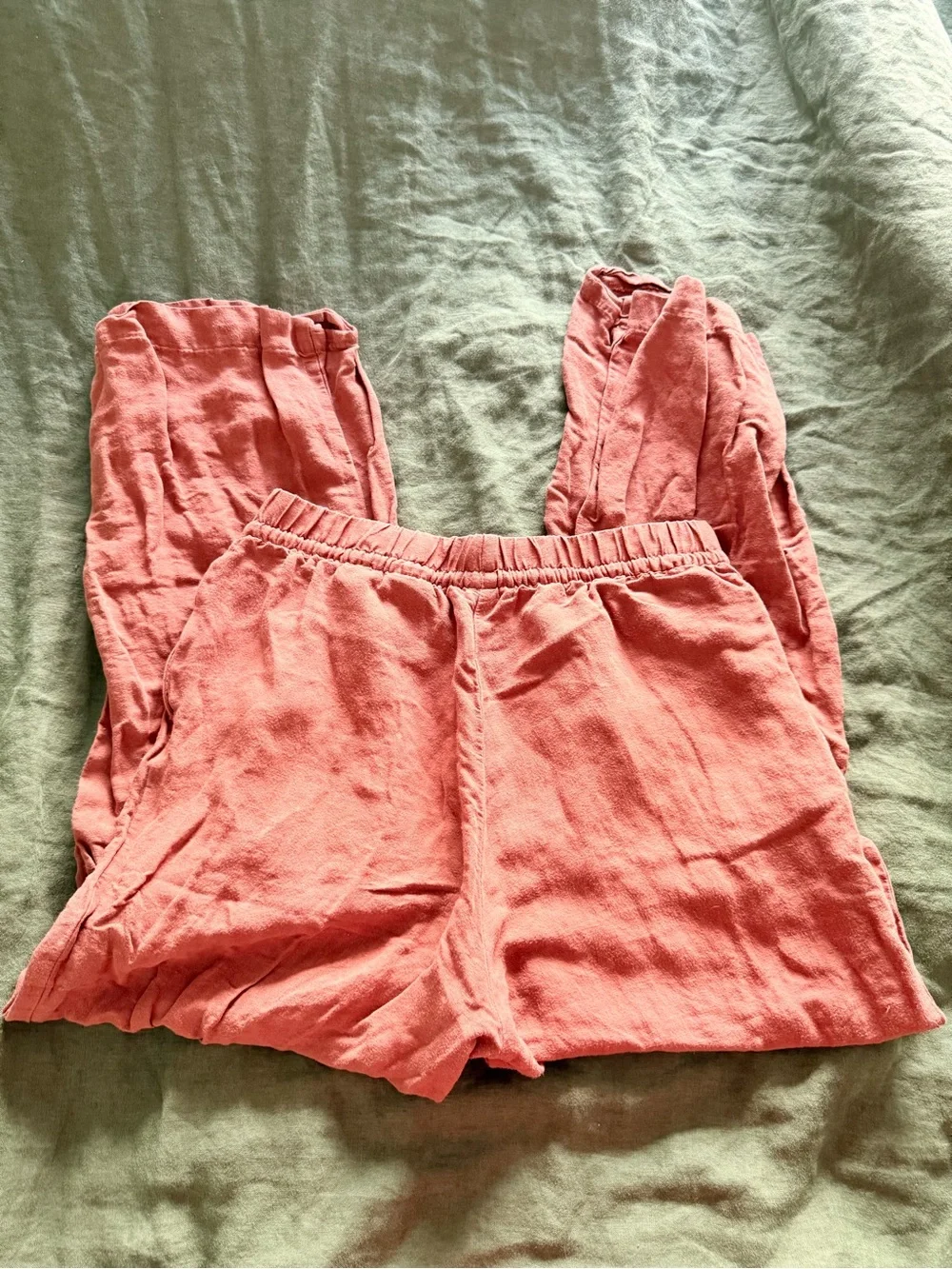 Adult Burnt Orange Drawstring Linen Pants